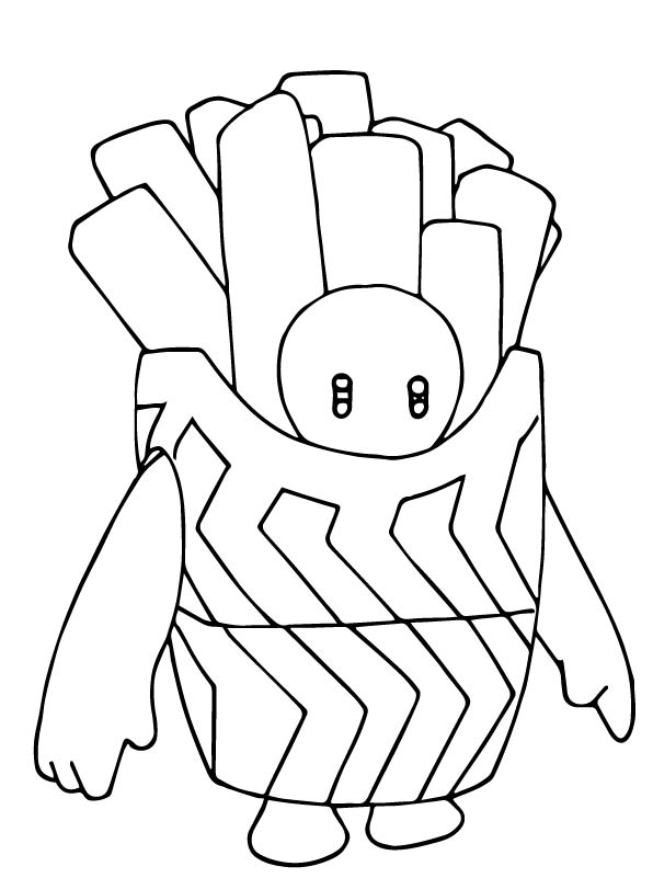 Coloring page Fall Guys Ultimate knockout French fries